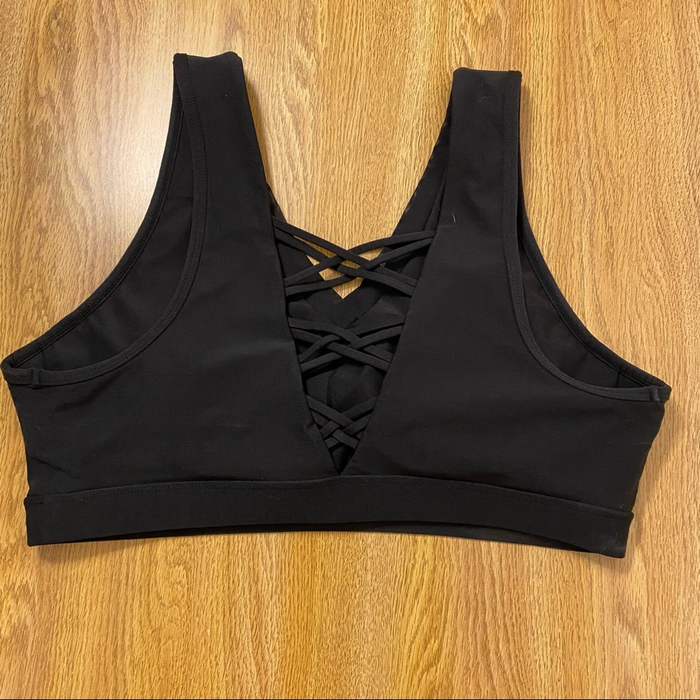 Avia XL Black Sports Bra with Criss Cross Back
